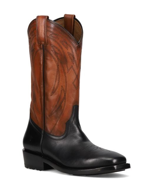 Frye Brown Nash Deco Western Boot for men
