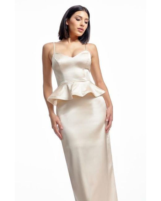 Dress the Population Natural Akiah Satin Gown