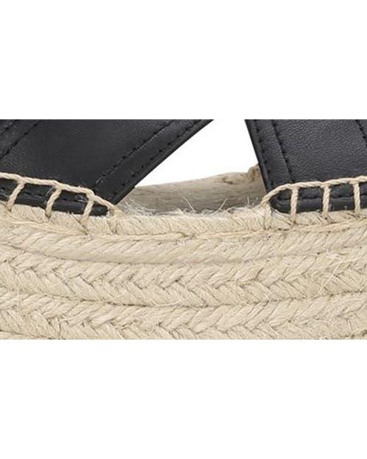 Boss Black Machica Espadrille Ankle Strap Platform Wedge Sandal