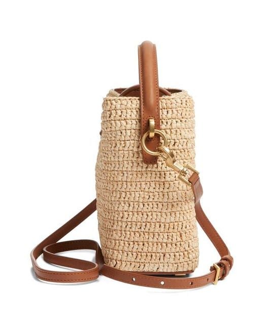 Saint Laurent Natural Mini Le 37 Raffia Bucket Bag