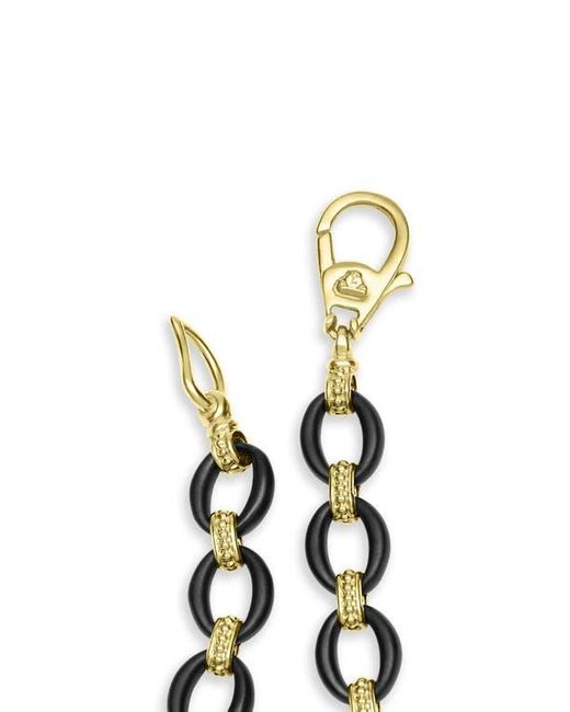 Lagos Black Anthem 18K Matte Ceramic Oval Link Necklace