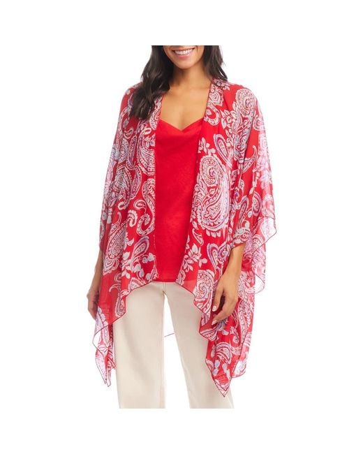 Karen Kane Red Open Front Jacket