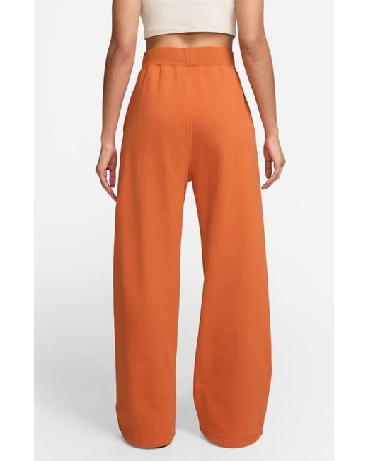 Nike Orange Flight Fleece French Terry Open Hem Pants