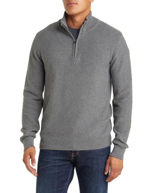 Waffle knit quarter zip store