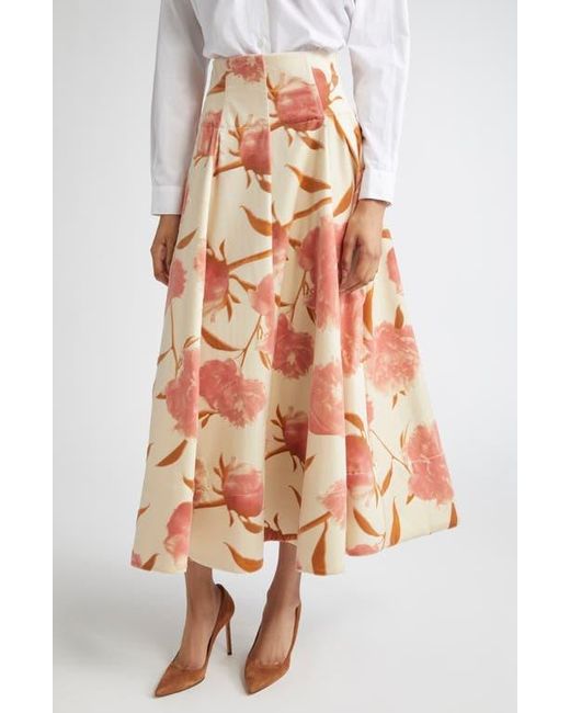 Lela Rose Women's Parker Floral Cotton Poplin A-Line Skirt