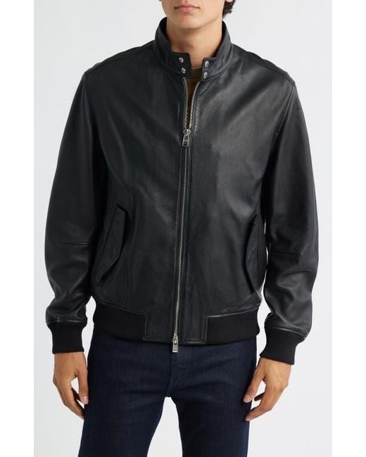 Boss Black Monier Leather Zip Jacket for men