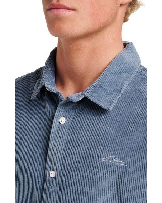 Quiksilver Blue Cotton Corduroy Button-Up Overshirt for men