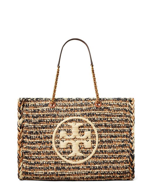 ella raffia chain tote