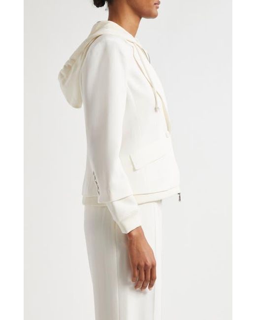 Cinq À Sept White Le Petite Khloe Zip-Up Hoodie Blazer