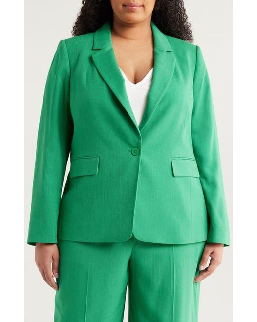 Tahari Green One-Button Blazer