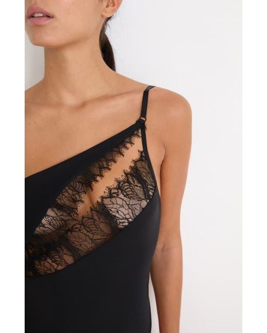 Etam Black Mysterieuse Lace Inset Bodysuit