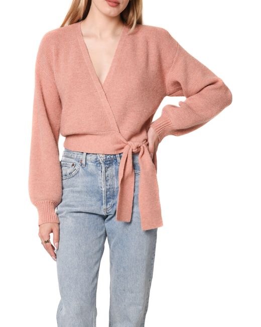 Wayf Pink Sterling Wrap Sweater