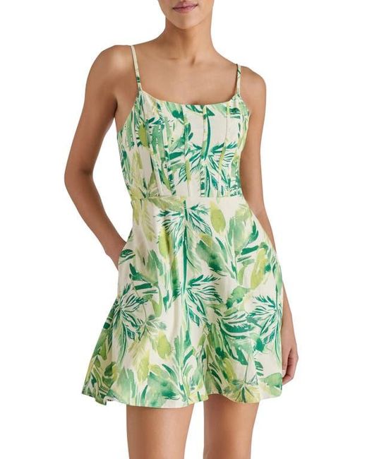 Steve Madden Women's Green Oakley Fit & Flare Linen Blend Minidress