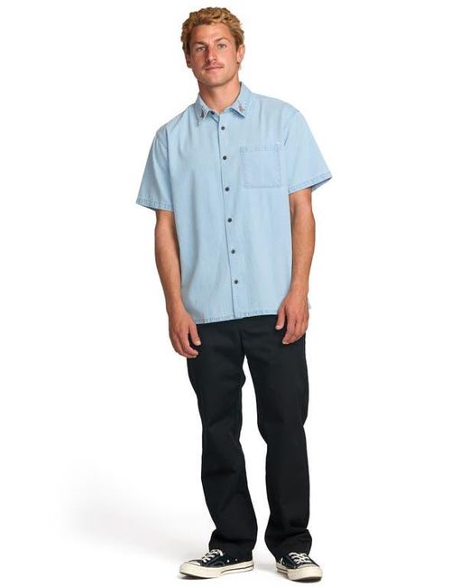 Billabong Blue Occy Short Sleeve Button-Up Shirt for men