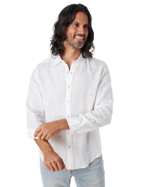 Fair Harbor White Island Linen Blend Button-Up Shirt for men