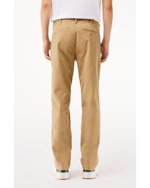 Lacoste Natural Slim Fit Stretch Cotton Chinos for men