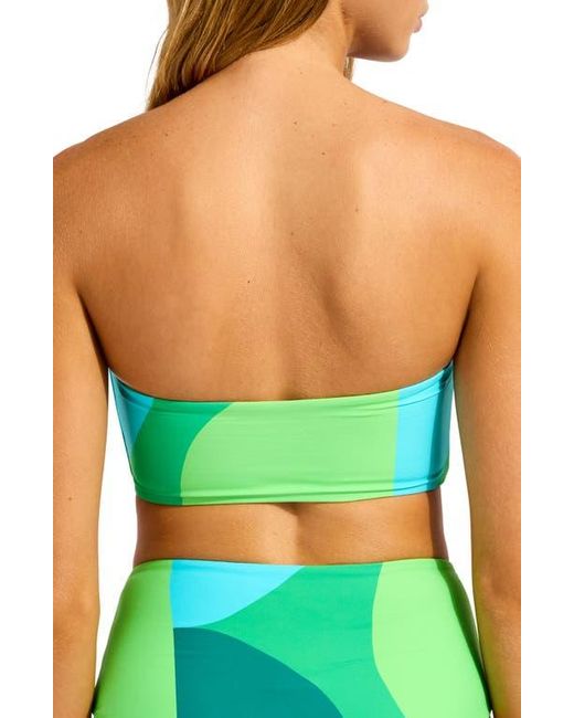 Seafolly Blue Reversible Strapless Tube Bikini Top