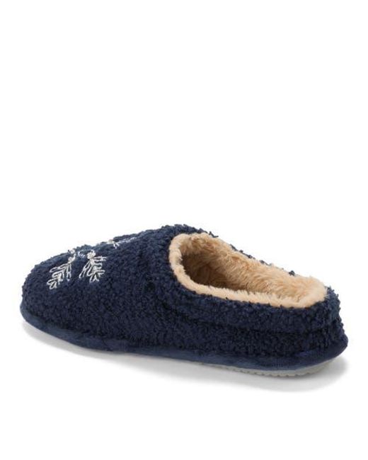 Dearfoams Blue Holiday Novelty Clog Slipper