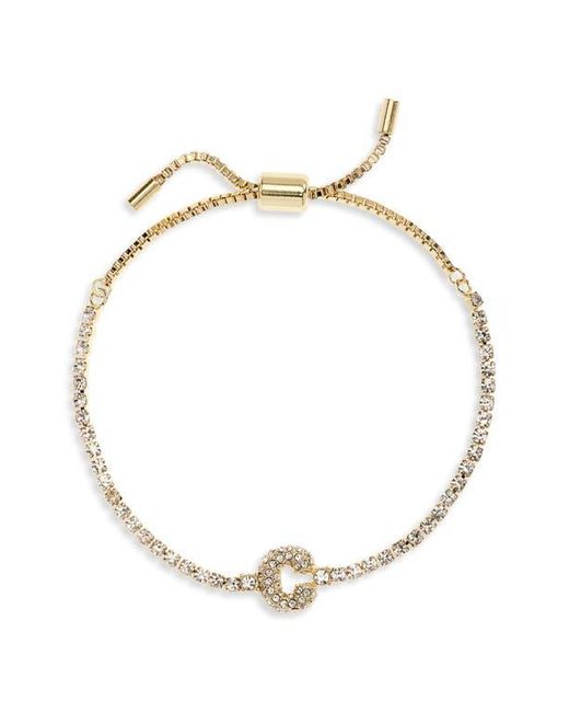 BaubleBar White Initial Tennis Slider Bracelet