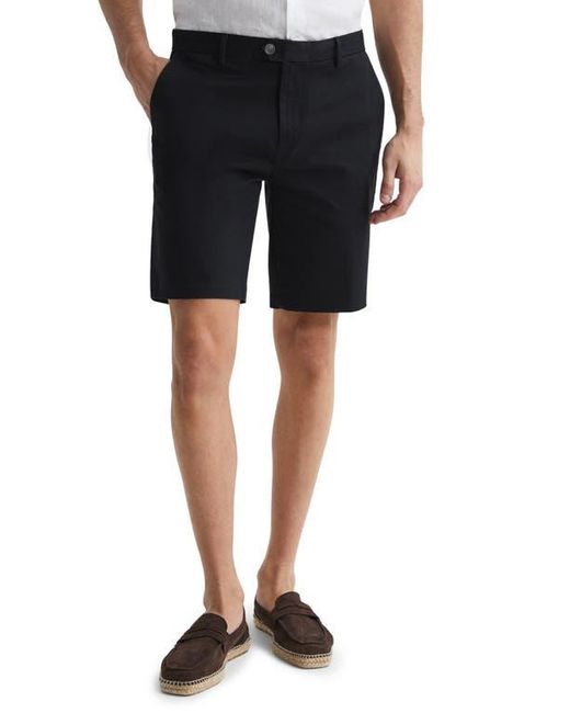 Reiss Black Wicket Stretch Cotton Chino Shorts for men