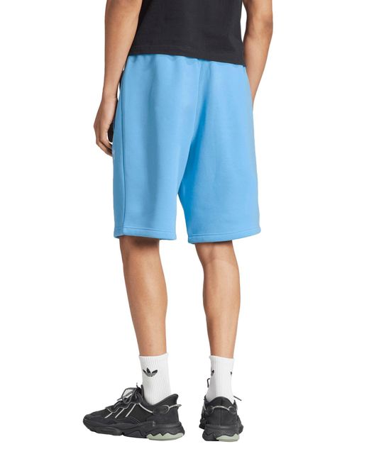 Adidas Originals Blue Trefoil Essentials Sweat Shorts for men