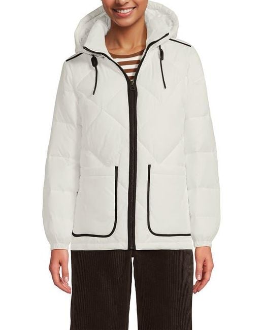 Lands' End Gray Featherfree Insulated Diamond Quilted Jacket