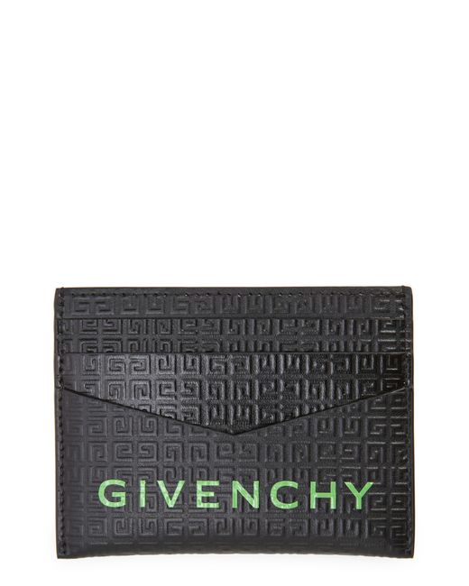 Givenchy Gray 4g Debossed Leather Card Holder for men