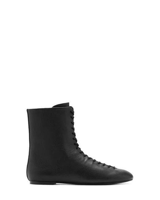 Mango Black Lace Up Bootie