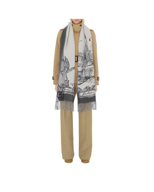 Burberry Gray Westminster Cashmere Scarf