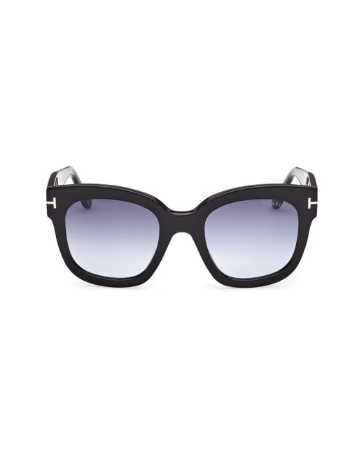 Tom Ford Blue Beatrix 52Mm Gradient Geometric Sunglasses