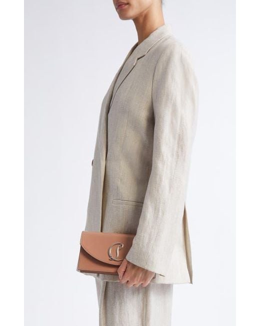 Christian Louboutin Natural Loubi54 Patent Leather Clutch