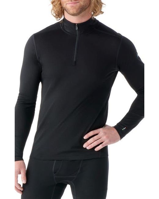 Smartwool Black Classic All Season Merino Wool Blend Quarter Zip Base Layer for men