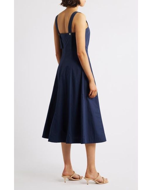FRNCH Blue Alfreda Fit & Flare Midi Dress