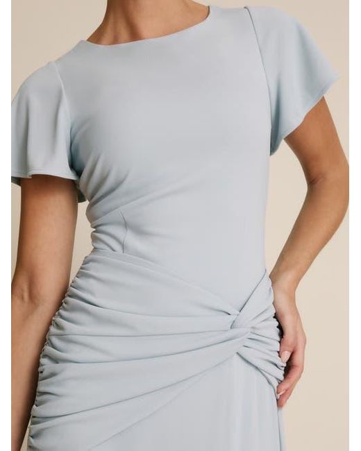 Six Stories Natural Knot Panel Flutter Sleeve Maxi Dress