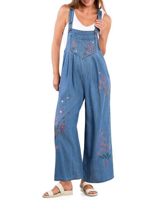 BILLY T Blue Full Bloom Overalls