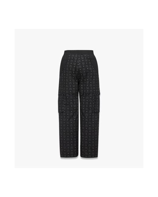 MCM Black Monogram Cargo Pants for men