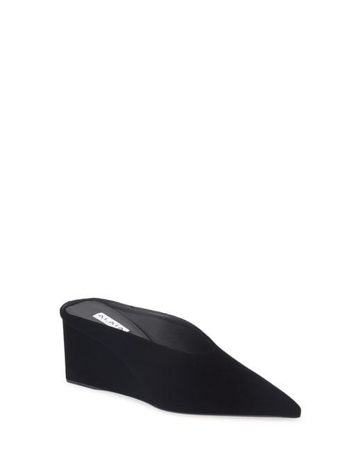 Alaïa Blue Cube Pointed Toe Wedge Mule