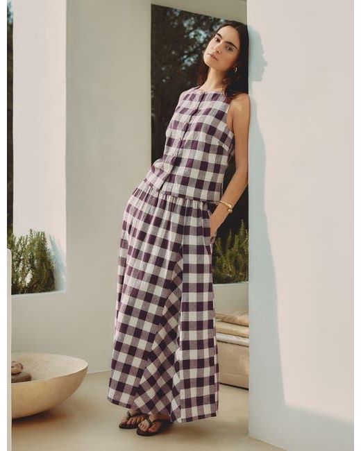Albaray Blue Gingham Button Top