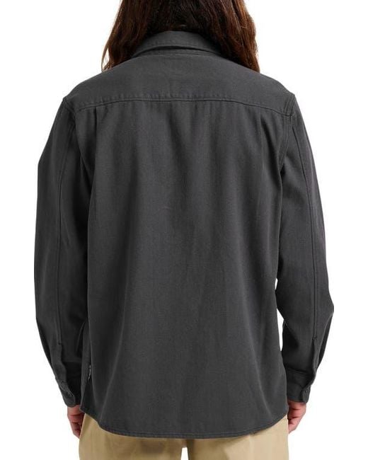 Quiksilver Gray Herson Cotton Twill Buton-Up Overshirt for men