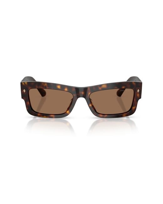 Jimmy Choo Brown 53Mm Rectangular Sunglasses