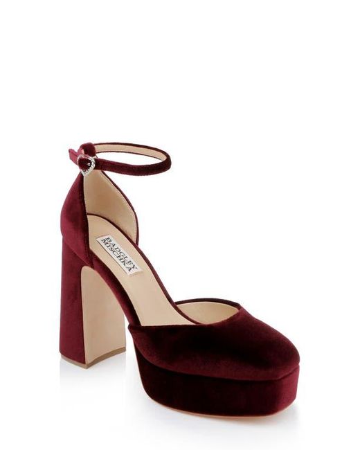 Badgley Mischka Red Jayda Ankle Strap Platform Pump