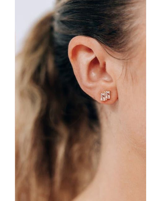 Anzie White Cléo Deux Carré Stud Earrings