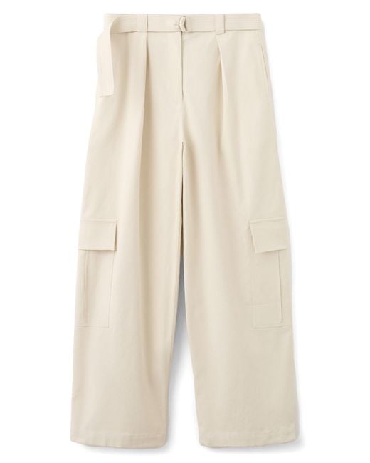 Mango Natural Belted Cargo Pants