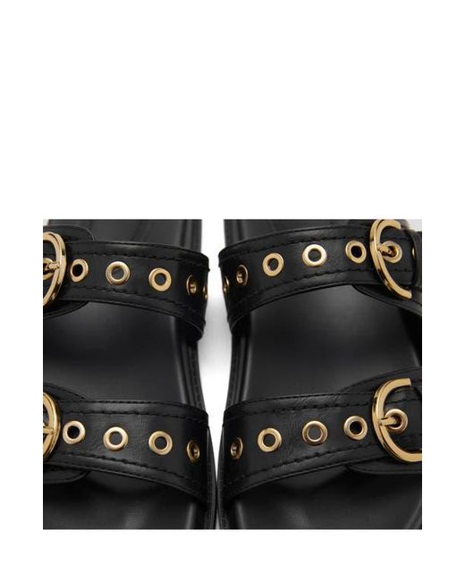 Mango Black Buckle Slide Sandal