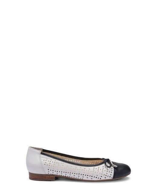 Ara White Sangria Cap Toe Flat