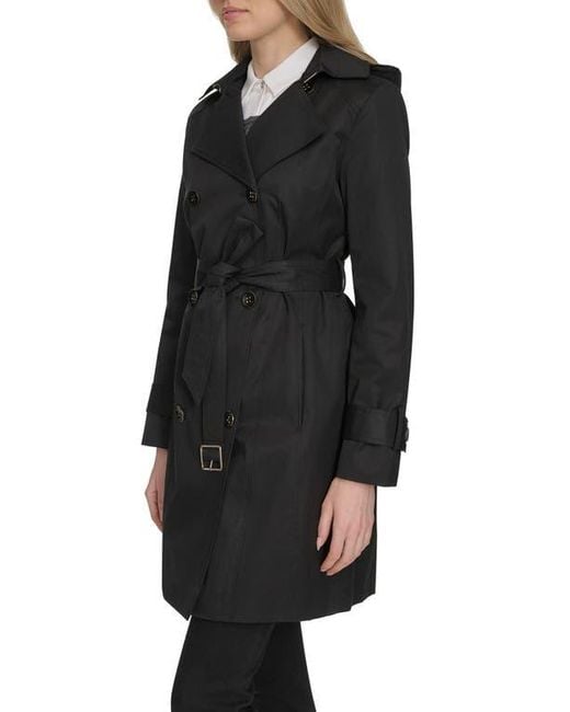 Cole Haan Black Trench Coat Sz L