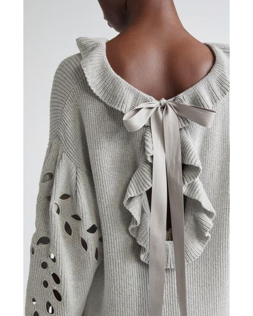 Ulla Johnson Gray Francia Cutout Sweater