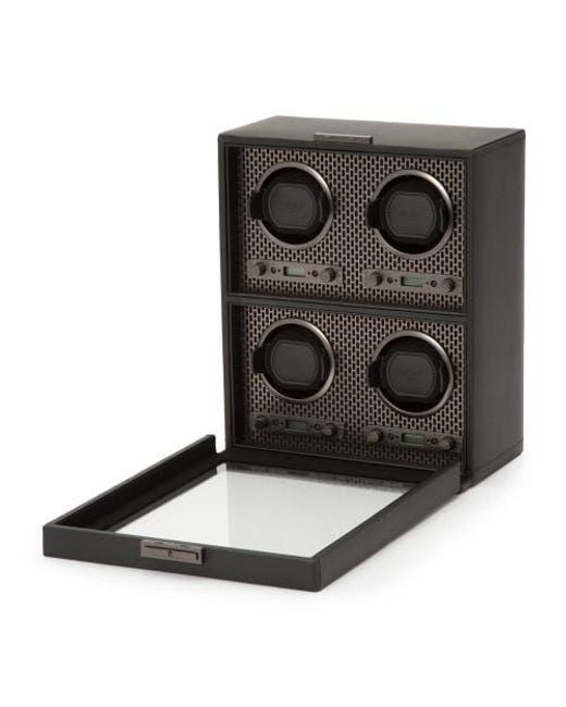 Wolf Black Axis 4 Piece Watch Winder for men
