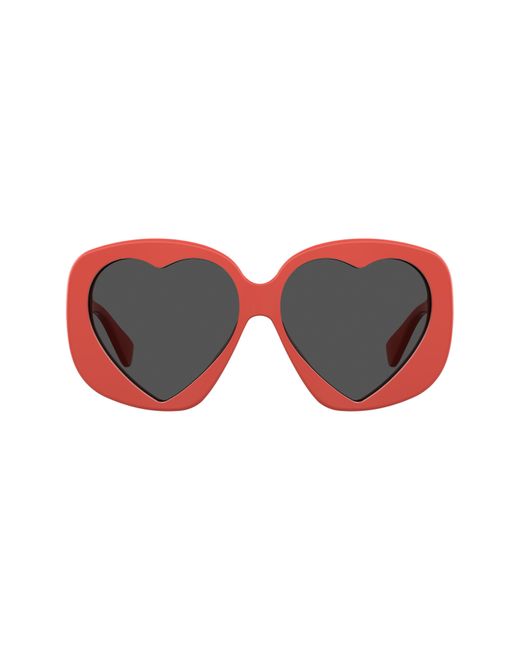 Moschino Red 61mm Rectangular Sunglasses