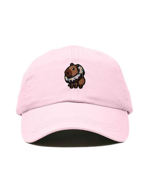 Alix Pink Capybara Donut Embroidered Cap for men